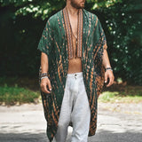 Advbridge Men's Long Cardigan Hollowed Out Beach Holiday Long Cardigan Spring/Summer Thin Men's Sun Protection Shirt Fringe Long Cardigan