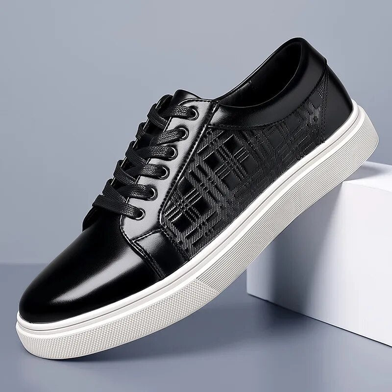 Advbridge Daily Men's Luxury Brand Shoes Casual Blue Sneakers Summer Shoes Man Lace-up Comfortable Leather Flat Shoes