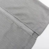 ADVBRIDGE  -  Trendy Office Lady Gray Versatile Half Skirt 2024 Casual High Waisted Zipper Straight Split Midi Skirts Temperament Outfits