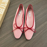ADVBRIDGE  -  Red New Women Flat Shoes Fashion Shallow Slip On Ladies Elegant Ballerinas Shoes Soft Flat Heel Outdoor Casual Mary Jane S