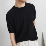 ADVBRIDGE  -  Light-fashioned Style Knitted Polo Shirt for Men's Trendy Brand Simple and Versatile Loose Ice Silk Short-sleeved Cool T-shirt