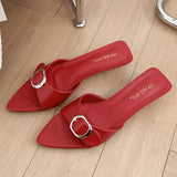ADVBRIDGE  -  High quality pointy toe buckle brand sandals Women 2025 summer fashion open toe thin heel slide sandals simple comfortable pumps