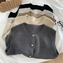 Advbridge Autumn New Women Cardigan Korean Elegant Knitted Sleeveless Female Casual Sweater Tanks Fashion New Slim Ladies Casual Tops