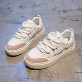 ADVBRIDGE  -  Pink Heart Womens Volcanise Shoes Mixed Colors Fashion Skateboard Shoes Non Slip and Breathable Lace Up Casual Shoes