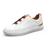 Advbridge Fashion Men's Skateboard Shoes Sneakers Men Casual Slip-on Leather Shoes Loafers Mens Outdoor Driving Flats
