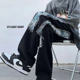 Advbridge American Style Pants Men's Design Sense High Street White Jeans Plus Size Straight Leg Floor Length Pants