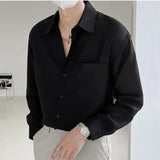 Advbridge Spring Autumn Trendy Fashion High-end Male Blouse Long Sleeve Simple Casual Chic Shirt Loose Drape Solid Color All Match Top Men