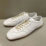 Advbridge Genuine leather training women's lace-up casual sports shoes 2025 autumn and winter plus velvet retro German training shoes