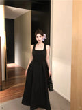 ADVBRIDGE  -  Spring Summer 2025 Pink Elegant Evening Woman Dress French Bow Pleated Square-Collar Length Dresses Abend Kleider New Vestidos