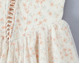 ADVBRIDGE  -  Pretty Girl Floral Print Mesh Strapless Mini Dresses Women Front Lace Up Bandage Birthday Party Dress French Bridesmaids Robe
