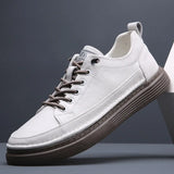 Advbridge Genuine Leather Shoes Men Casual Shoes 2024 Fashion Male Footwear Flat Cow Leather Black White Shoes A44130