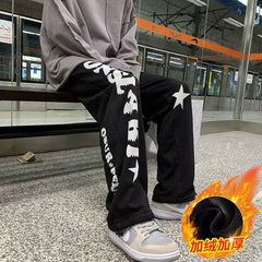 Advbridge American High Street Ins Pants Men's Niche Design Printed Loose Straight Leg Wide Leg Sports Casual Pants
