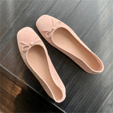Advbridge Fashion Elegant Silk Ballerinas Women Pumps Slip On Loafers Round Toe Square Heels Bowknot Casual Spring Autumn Shoes