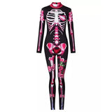 Advbridge Rose Skeleton Adult Kids Scary Costume Halloween Dress Cosplay Sexy Jumpsuit Carnival Party Baby Girl Rompers Day of The Dead