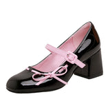 ADVBRIDGE  -  Spring Fashion Round Toe Buckle Strap Women Pumps Sandals Square Heels Banquet Dress Ladies Shoes Zapatos De Mujer