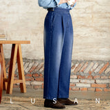 ADVBRIDGE  -  Autumn and Winter Retro American Khaki Loose Wide-leg Jeans Japanese-style Profile Gorkha Casual Pants for Men