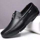 ADVBRIDGE  -  Casual Leather Shoes for Men Spring\summer Hollowed Out New Leather Men's Set Shoe Light Soft Flat Bottomed Mens Leather Shoes