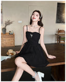 ADVBRIDGE  -  Apricot Sweet Kawaii Dresses for Women's French Style Fairy Vestidos Summer Elegant Lace Spaghetti Strap Dress Feminine