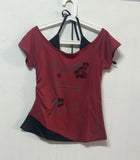 Advbridge Summer Fake Two Pieces Halter Bandage Vintage T-shirts Y2k Aesthetic Slim Crop Tops Women Grunge Print Harajuku Casual Sexy Tee