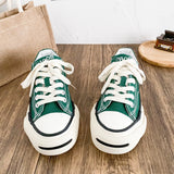 ADVBRIDGE  -  Unisex High-Top Vulcanized Canvas Sneakers Solid Green/Black Lace-Up All-Season Student Casual Shoes Low Top Skate Shoes