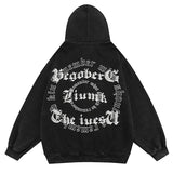 Advbridge Men's Hip Hop Vintage Hooded Sweatshirt Y2K Streetwear Creative Letter Print Hoodie Cardigan Harajuku Couple Zipper Jacket Coats