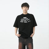 Advbridge Summer Loose Men's T-shirt Korean Style Casual Round Neck Letter Printed Embroidery Short Sleeved Male Tops 2024 New Fashion