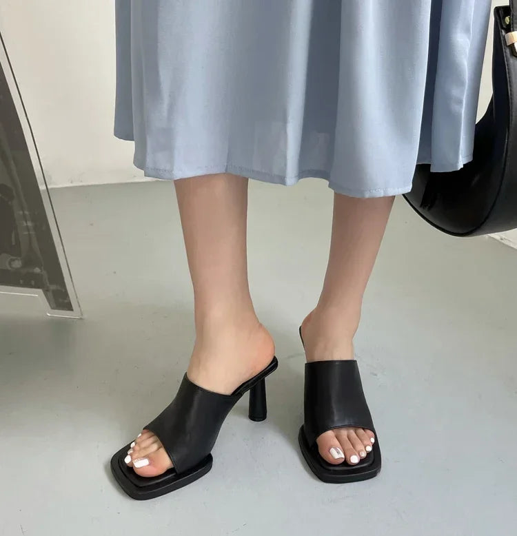 ADVBRIDGE  -  Summer Luxury Design Slipper Women Fashion Platform Square Toe High Heel Ladies High Quality Slides Outdoor Dress Party Sandals