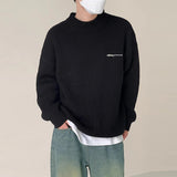 Advbridge Men's Korean Review Clothes Light Luxury Slim Knit Pullover Sweater Long Sleeve Streetwear Leisure Basic Shirts Fashion Knitwear
