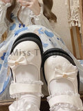 Advbridge Japanese Style Lolita Mary Janes Shoes Women Bow Kawaii Sweet Hook Loop Shoes Female Lace Korean Designer Shoes Autumn New