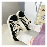 ADVBRIDGE  -  Girls white Light brown SneakersDesigner Canvas Shoes Women Low Top Sneakers Wide Toe Lace Up Trainers Shoes  Comfortable