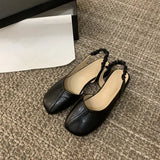 Advbridge Summer Women's Shoes Casual Heels Navy Blue Pumps 2025 Shallow Mouth Sweet Sandals Ladies Comfortable Low Orange Straps Branded