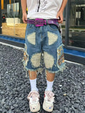 Advbridge Men Ripped Jeans Embroidered Tassel High Street Denim Men Street Hip-hop Trendy Brand Ripped Pants American Fashion Retro Shorts