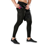 Advbridge Casual Jogging Solid Mid Waist Pockets Gym Pants Men Clothing Loose Fake Two Piece Fast Dry Trousers Male Baggy Shorts