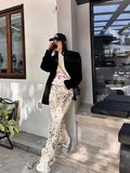 Advbridge Baggy Wide Leg Jeans Women High Waisted Retro Leopard Print Straight Jeans High Street Streetwear Y2k Vintage Denim Trousers