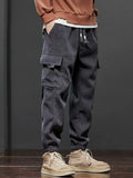 Advbridge Spring Autumn New Style Elastic Waist Casual Pants for Men Stretch Straight Drawstring Harem Jogging Sports Long Pants Male