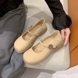 ADVBRIDGE  -  Mary Jane Flat Shoes for Women Spring and Summer New Style White Loafers with Skirt Gentle Small Leather Shoes