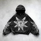 ADVBRIDGE  -  Gothic dark fun big eye print long-sleeved y2k versatile hoodies for women 2024 autumn and winter warm fabric casual sweatshirts