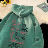 Advbridge Men Washed Hoodies Harajuku Style Hooded Sweatshirts Letter Graffiti Sweatshirt Gothic 8 Colors Vintage Male Hoodie Y2k Women