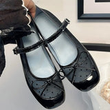 ADVBRIDGE  -  Sweet Mesh Polka Dot Mary Jane Shoes Women Summer Breathable Round Toe Ballet Flats Comfort Soft Sole Heightening Single Shoes