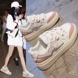 ADVBRIDGE  -  Pink Heart Womens Volcanise Shoes Mixed Colors Fashion Skateboard Shoes Non Slip and Breathable Lace Up Casual Shoes