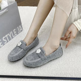 ADVBRIDGE  -  Women's Winter Warm Fleece Lined Slip-On Thick Bottomed Bean Bean Shoes Large Size Korean Style Flat Bottomed Shoes