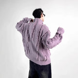 Advbridge Mens Sweater Ripped Tassel Casual Sweater Autumn Streetwear Fashion Versatile Campus Performance Long Sleeve Tops Men'S Clothing