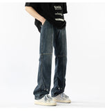 Advbridge Fashion Zipper Men's Jeans Pants Hip Hop Straight-leg Male Zipper Denim Pants Baggy Casual Trousers