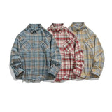 Advbridge Korean Lapel Polo Collar Couple With The Same Design Sense Of Sweet Fresh Shirt Ladies Plaid Shirt Long Sleeve Coat Fashion Tops