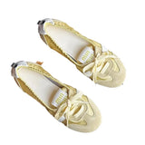 ADVBRIDGE  -  Women's 2025 Summer New Casual Ballet Single Shoes White Shoes Small Fragrance Style Trainer Shoes Fashionable and Versatile Low