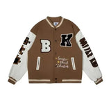 ADVBRIDGE  -  Hip-hop Coat American Retro Joker Coat Men's INS Explosions Baseball Uniform Printing New Loose Leisure Sports Couple Coat