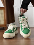 ADVBRIDGE  -  Spring New Men's Fashion All Small Design Green Canvas Shoes boy flats Shoes Low Top Board Shoes Student Shoes