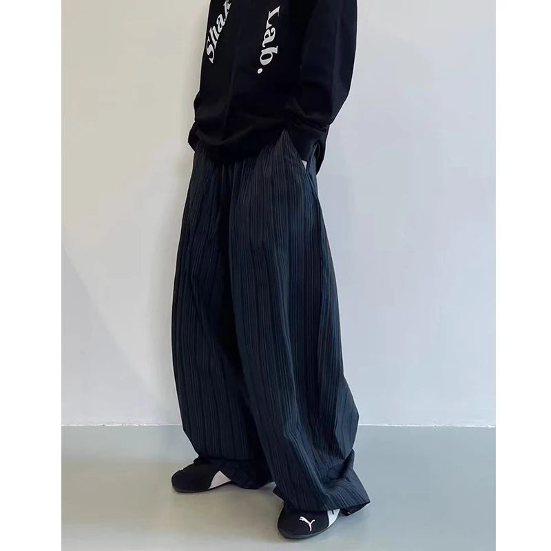 Advbridge Men Trendy American Vintage Striped Oversized Streetwear Baggy Pants Y2K Harajuku Hip Hop Casual Wide Leg Trousers Pantalones