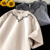 Advbridge Suede Vintage Printed T-shirts 2024 Summer Men Tshirt Hip Hop Brand Tee Casual Man Oversize Harajuku Male Tops