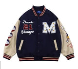ADVBRIDGE  -  Hip-hop Coat American Retro Joker Coat Men's INS Explosions Baseball Uniform Printing New Loose Leisure Sports Couple Coat